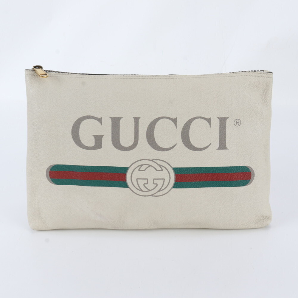 Gucci 500984 Leather Second Bag Clutch Handbag Pouch Brand Men's